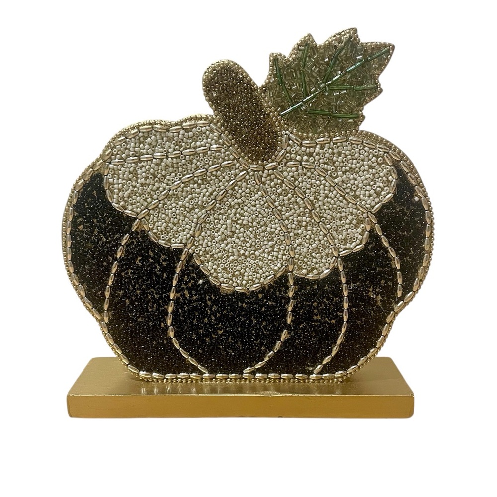 Beaded Pumpkin Thanksgiving Decor